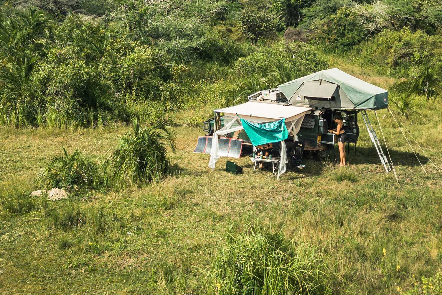 ARB Touring 2500x2500 awning in use on overlander camp