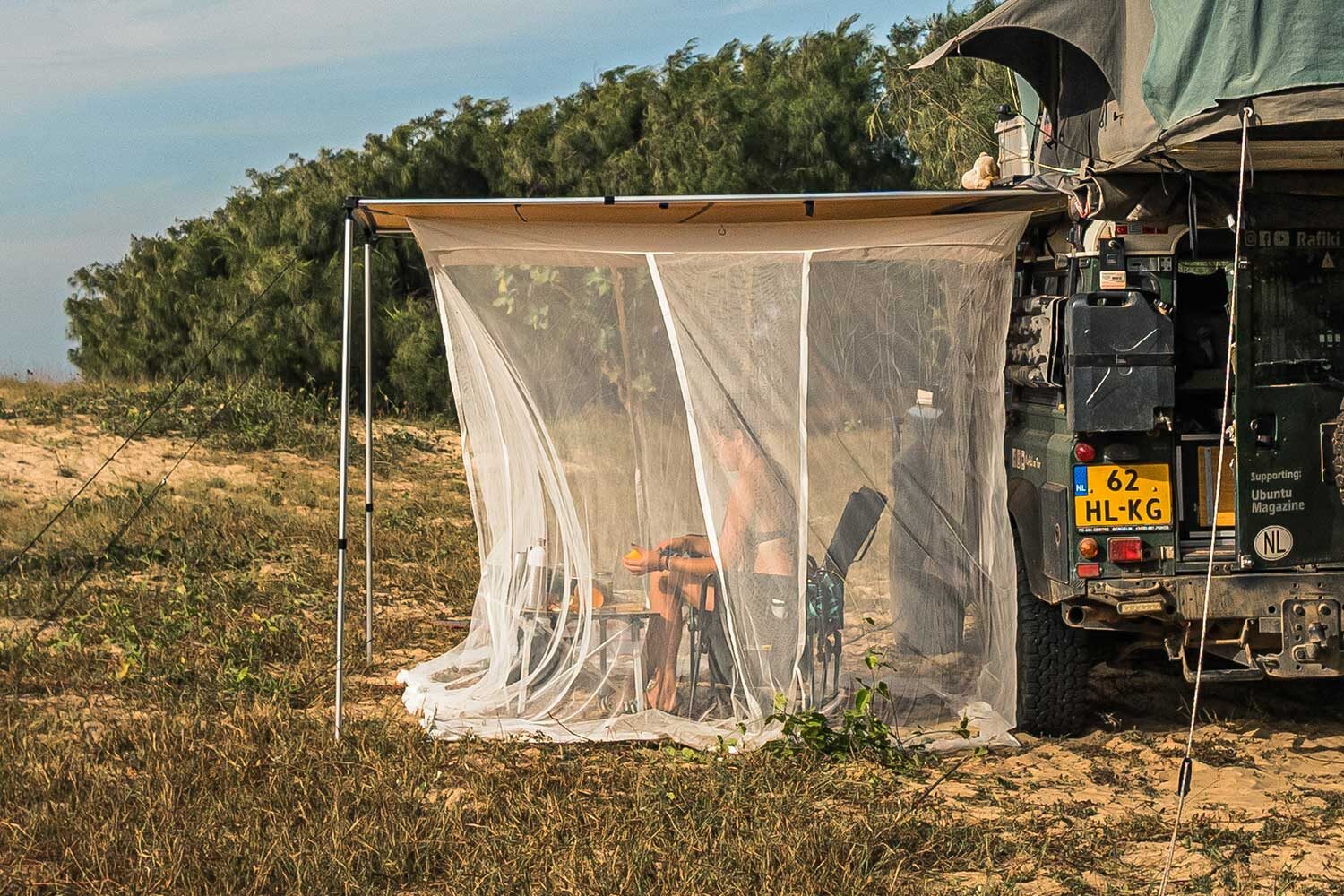 Bambulah mosquito net under the ARB awning