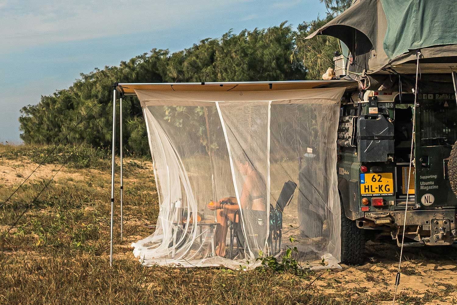 Bambulah mosquito net for overland travel in Africa