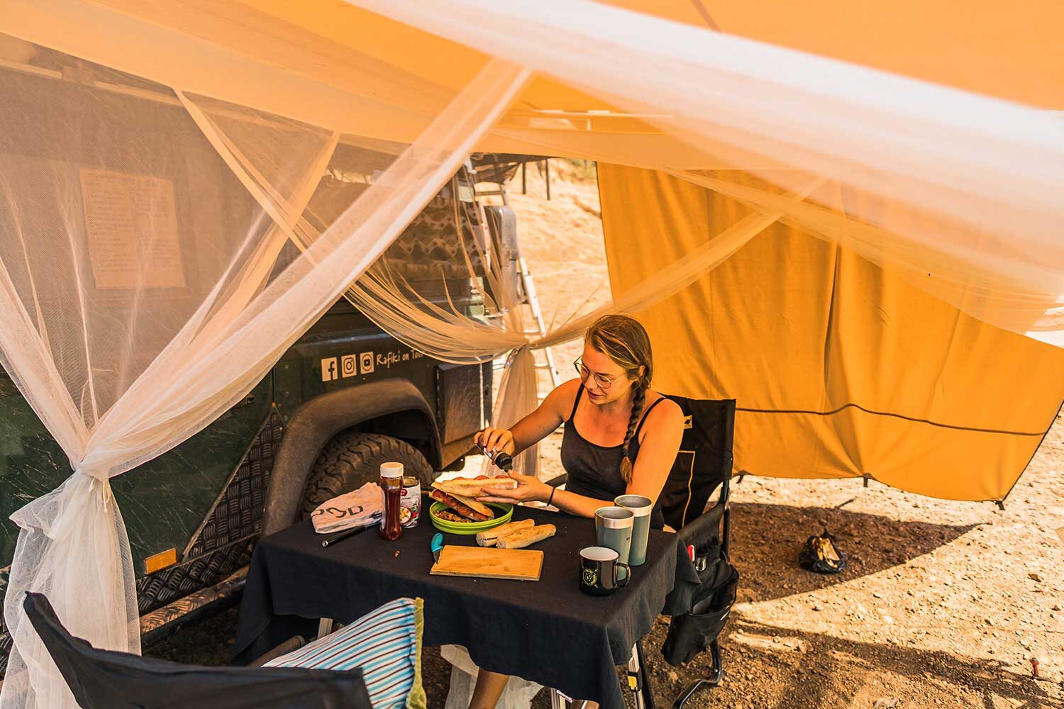 Bambulah mosquito net for overland camping with a cozy vibe