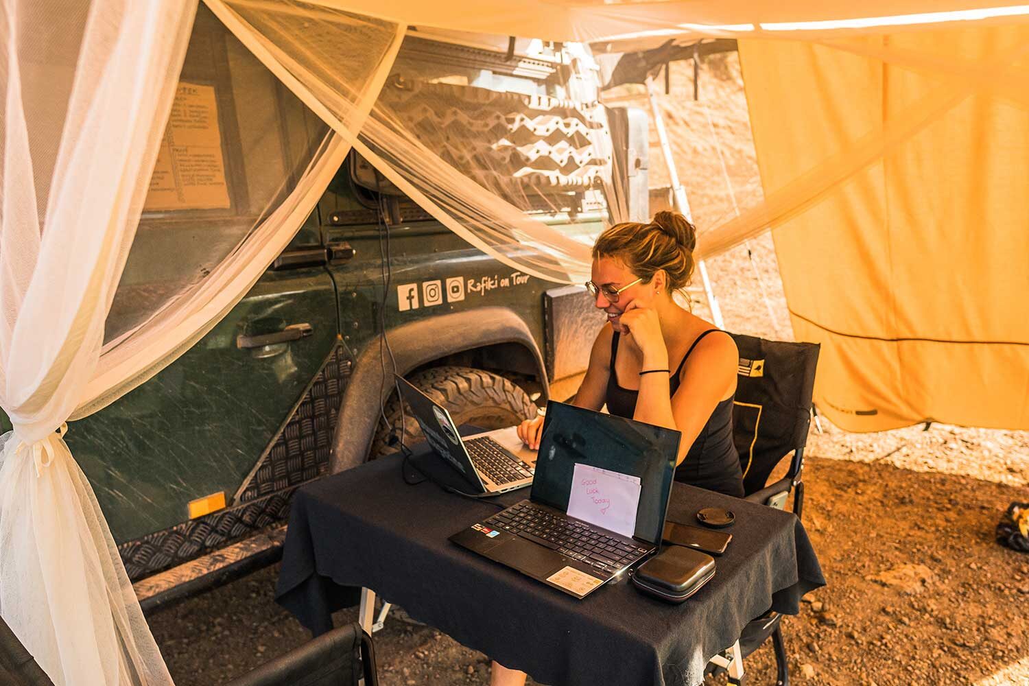Bambulah mosquito net for overland camping with a cozy vibe