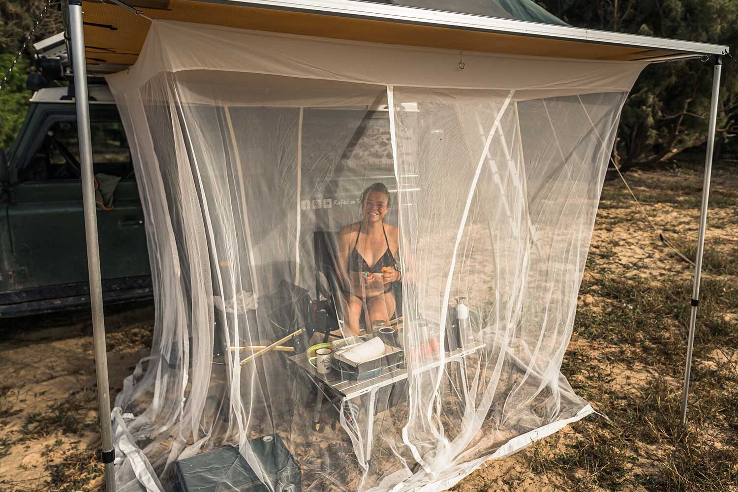 Bambulah mosquito net for overland travel in Africa
