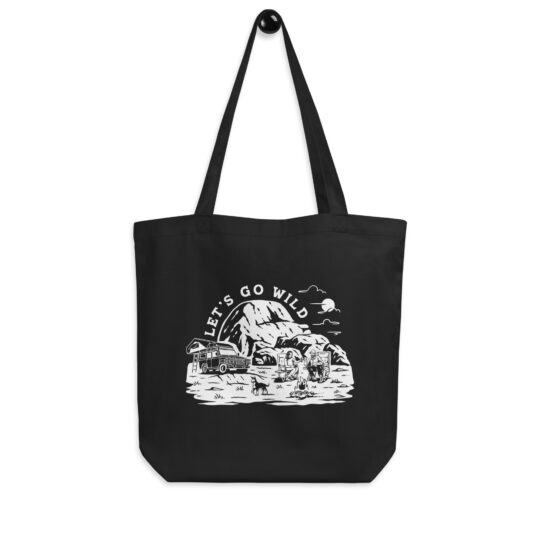 Eco Tote Bag Black - Let's go Wild White