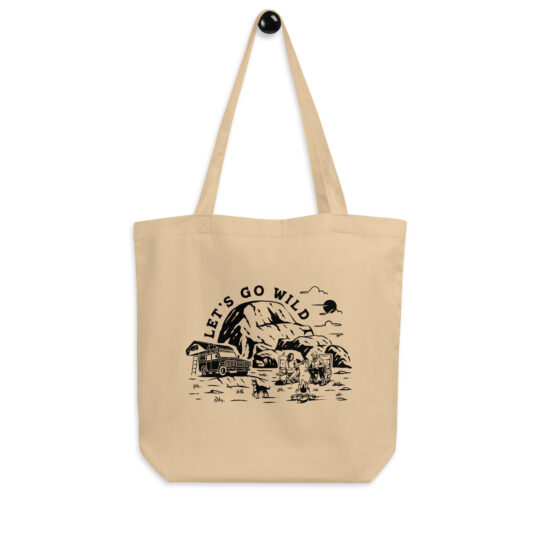 Eco Tote Bag Oyster - Let's go Wild Black