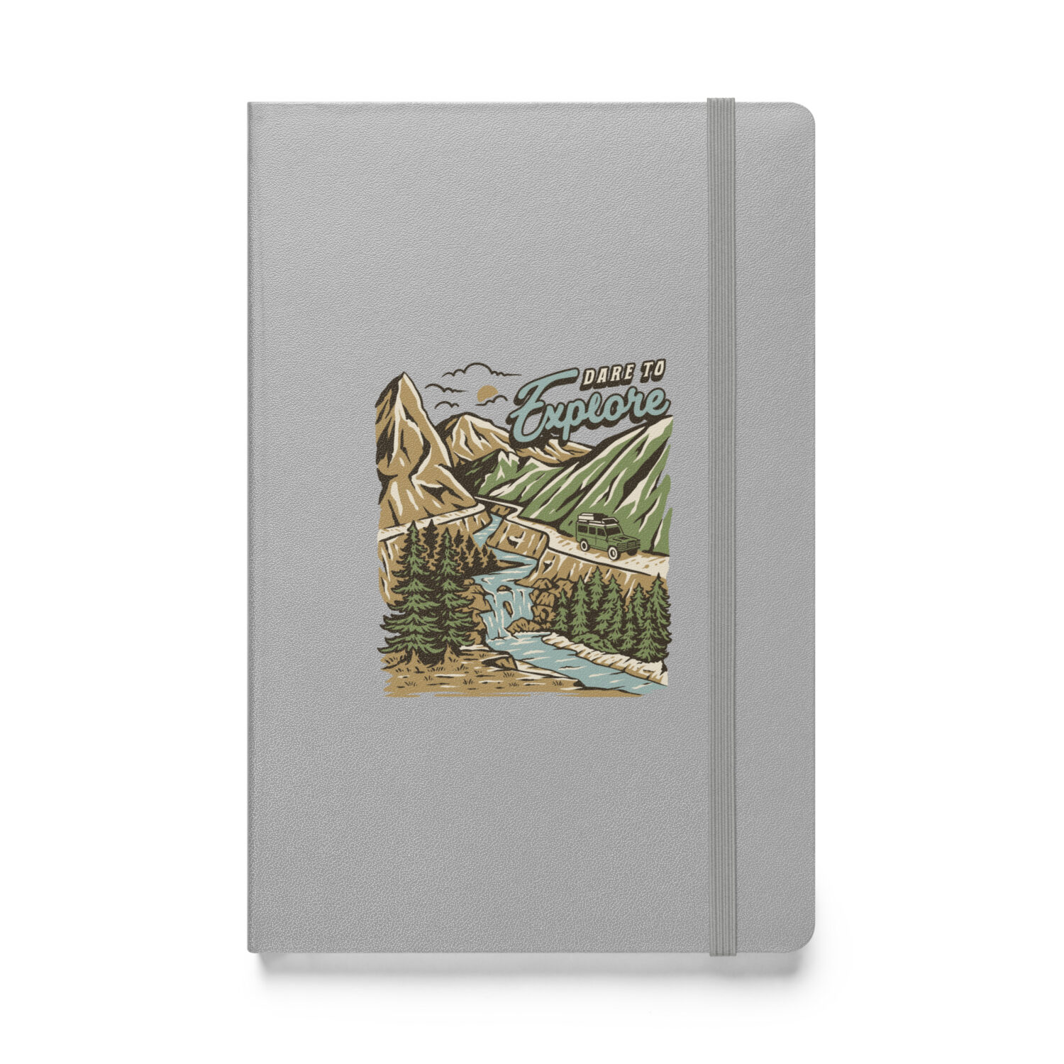 Hardcover bound notebook Silver - Dare to Explore