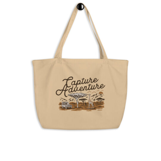 Large Organic Tote Bag Oyster - Capture Adventure Color