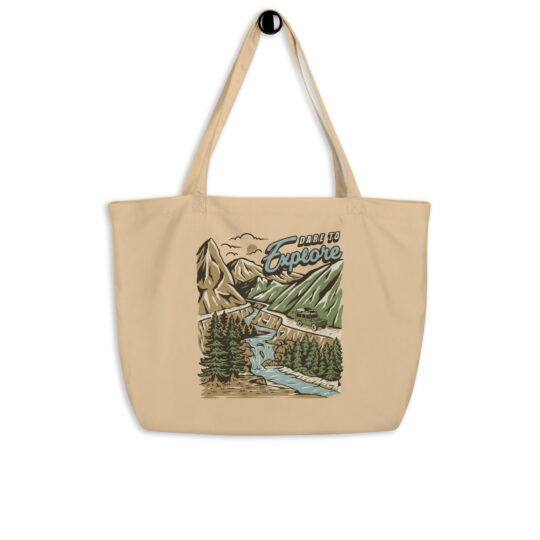 Large Organic Tote Bag Oyster - Dare to Explore Color