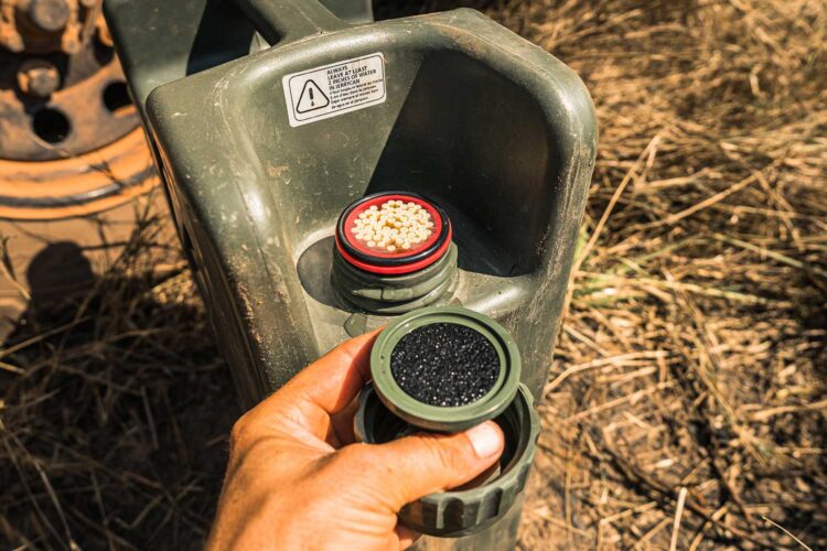 Lifesaver Jerrycan with added carbon filter puck