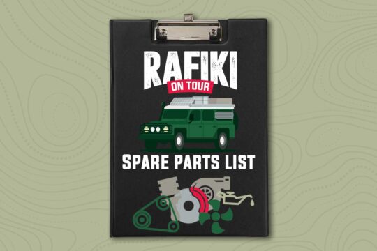 Rafiki on Tour spare parts list for a Defender 110 300tdi