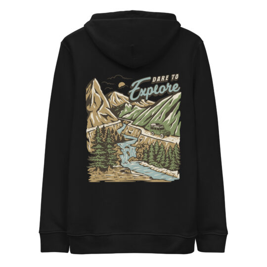 Essential Eco Hoodie Black - Dare to Explore Color