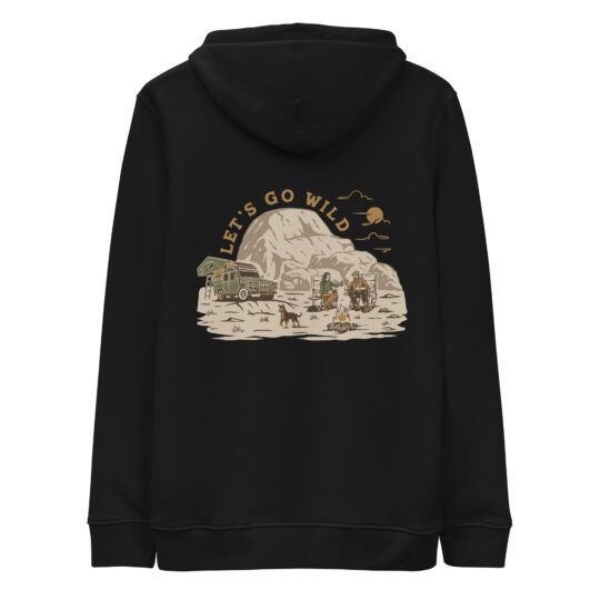Essential Eco Hoodie Black - Let's go Wild Color
