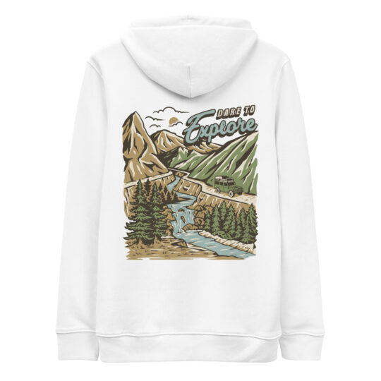 Essential Eco Hoodie White - Dare to Explore Color
