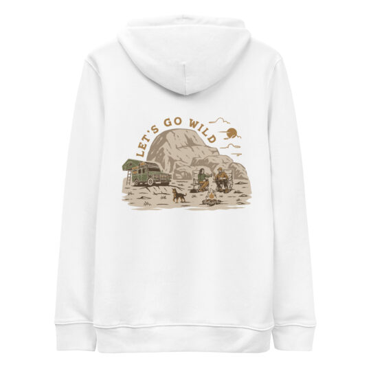 Essential Eco Hoodie White - Let's go Wild Color
