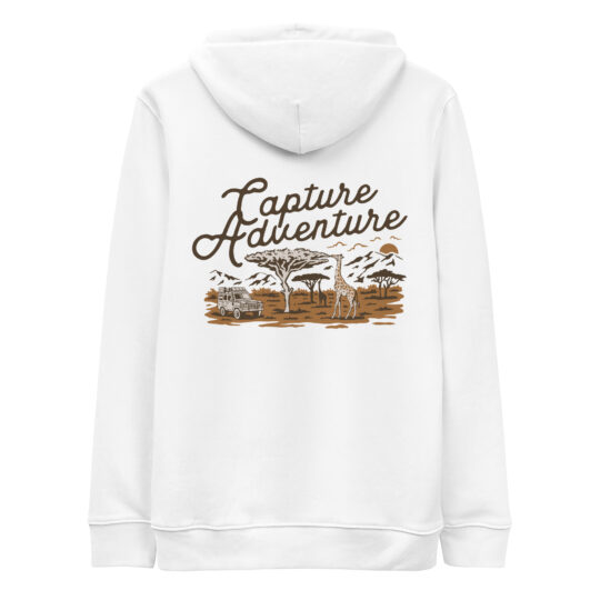 Essential Eco Hoodie White - Capture Adventure Color