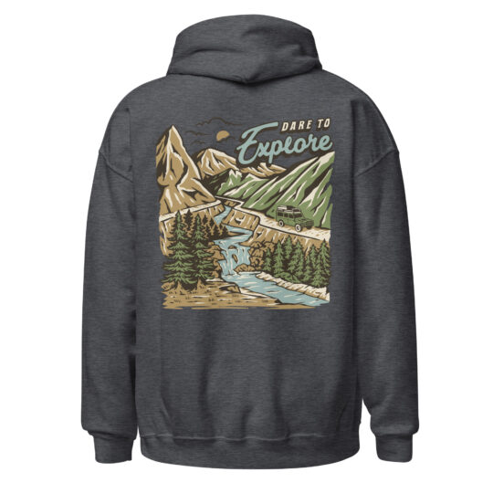 Unisex Hoodie Heather Grey - Dare to Explore Color