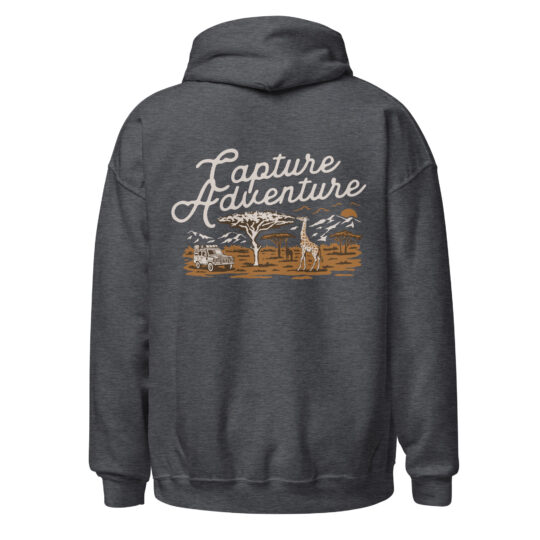 Unisex Hoodie Heather Grey - Capture Adventure Color