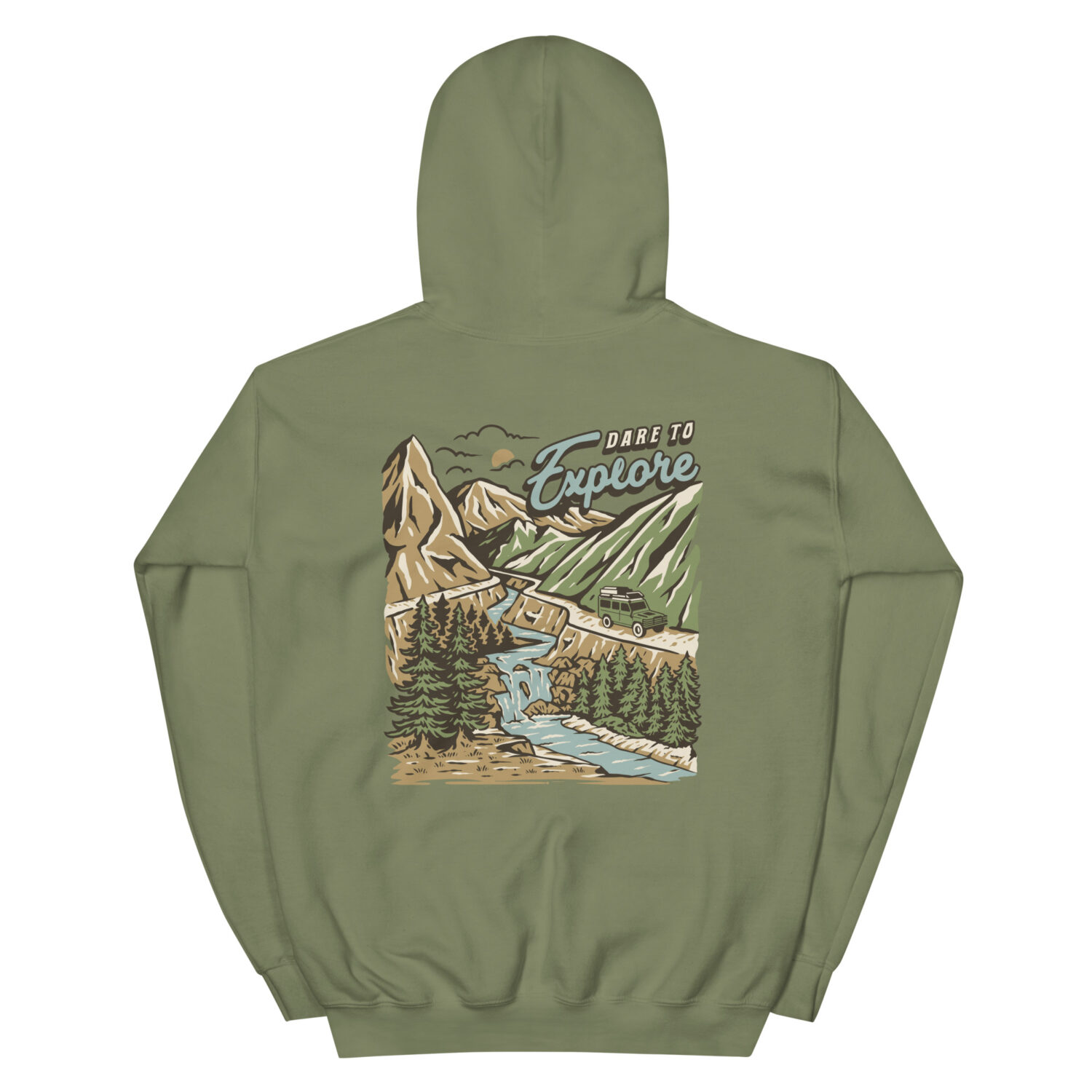 Unisex Hoodie Military Green - Dare to Explore Color