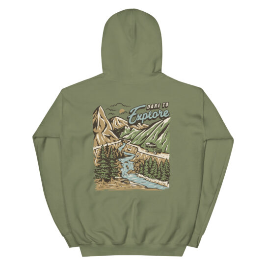 Unisex Hoodie Military Green - Dare to Explore Color