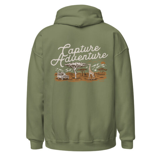 Unisex Hoodie Military Green - Capture Adventure Color