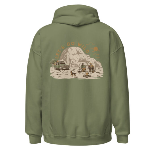 Unisex Hoodie Military Green - Let's go Wild Color