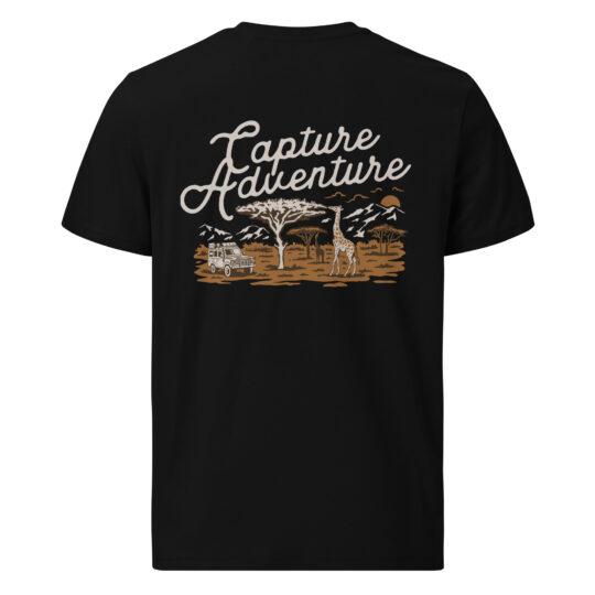 Organic Cotton T-Shirt Black - Capture Adventure Color
