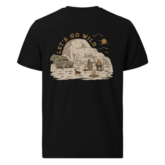 Organic Cotton T-Shirt Black - Let's go Wild Color