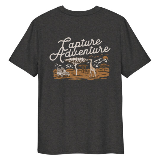 Organic Cotton T-Shirt Dark Heather Grey - Capture Adventure Color