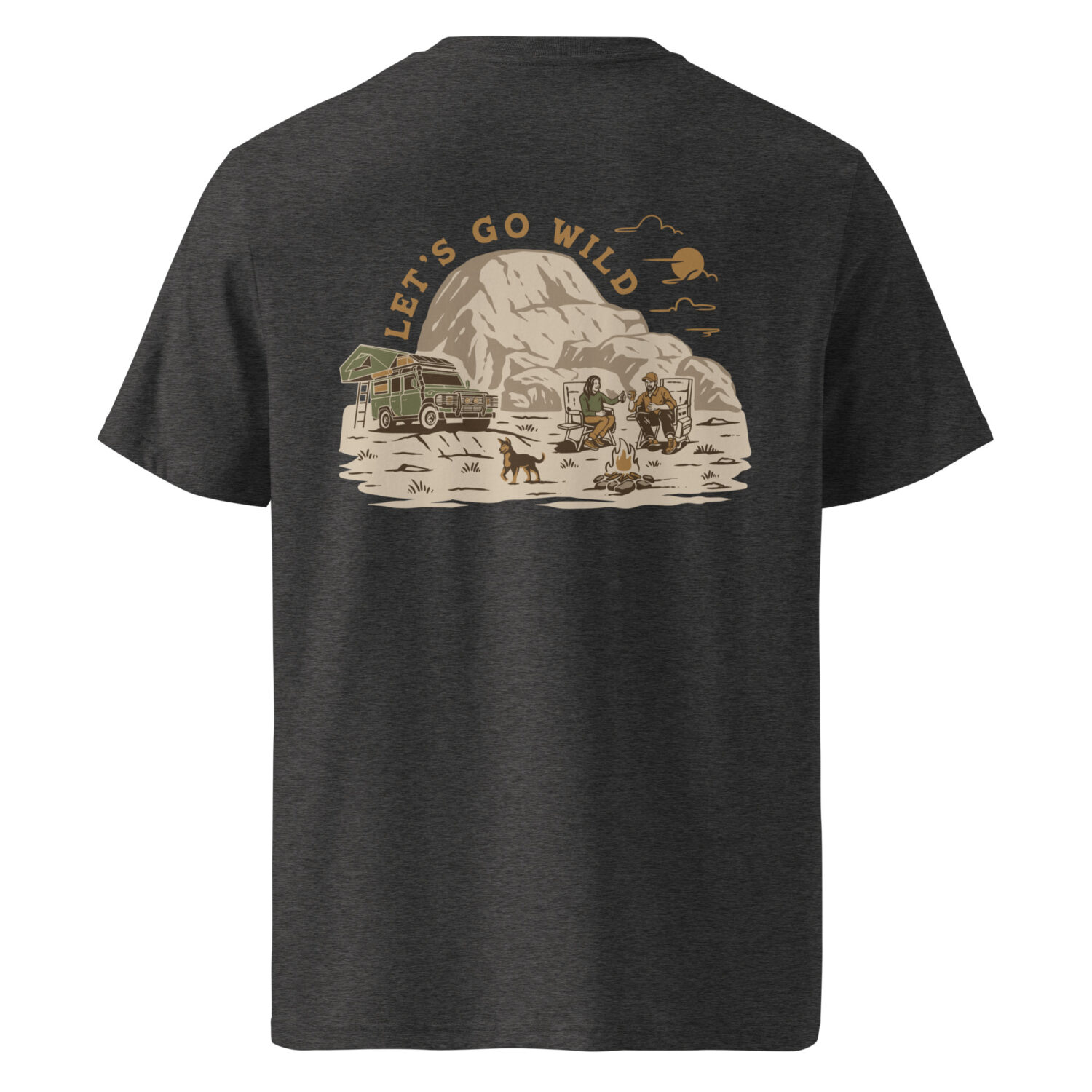 Organic Cotton T-Shirt Dark Heather Grey - Let's go Wild Color