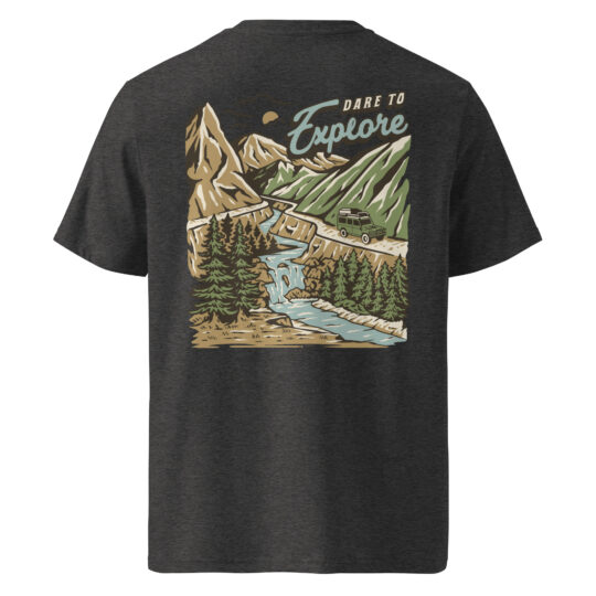 Organic Cotton T-Shirt Dark Heather Grey - Dare to Explore Color