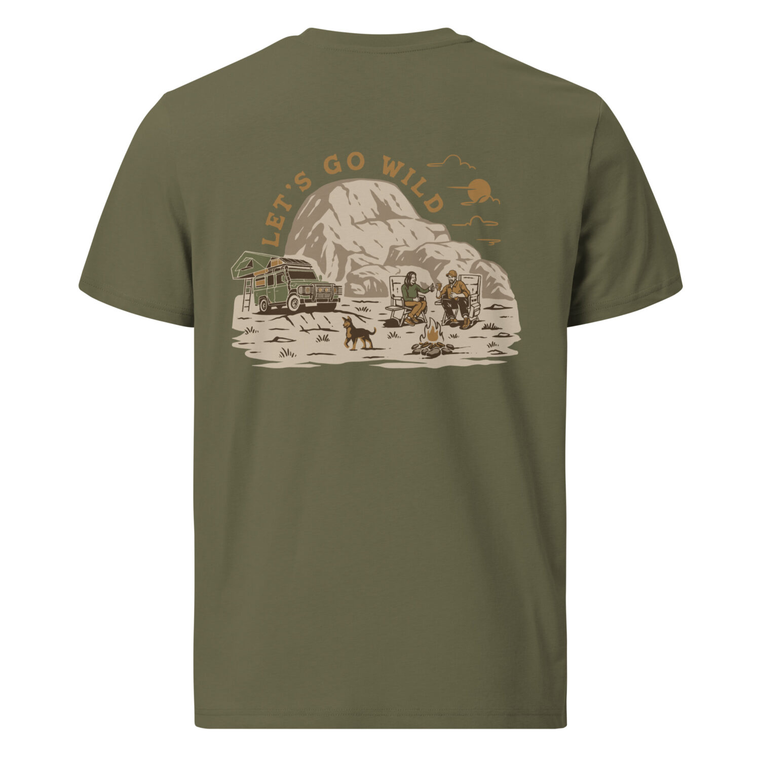 Organic Cotton T-Shirt Khaki - Let's go Wild Color